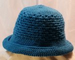 Peacock blue rolled brim hat